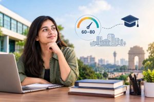 Indian student exploring MBA and PGDM college options in Delhi NCR after scoring 60–80 percentile in CAT.