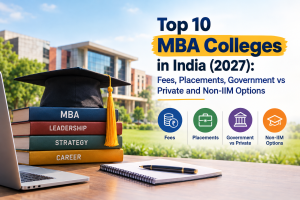 Top 10 MBA colleges in India for 2027, comparing fees, placements, government and private colleges, and non-IIM options.