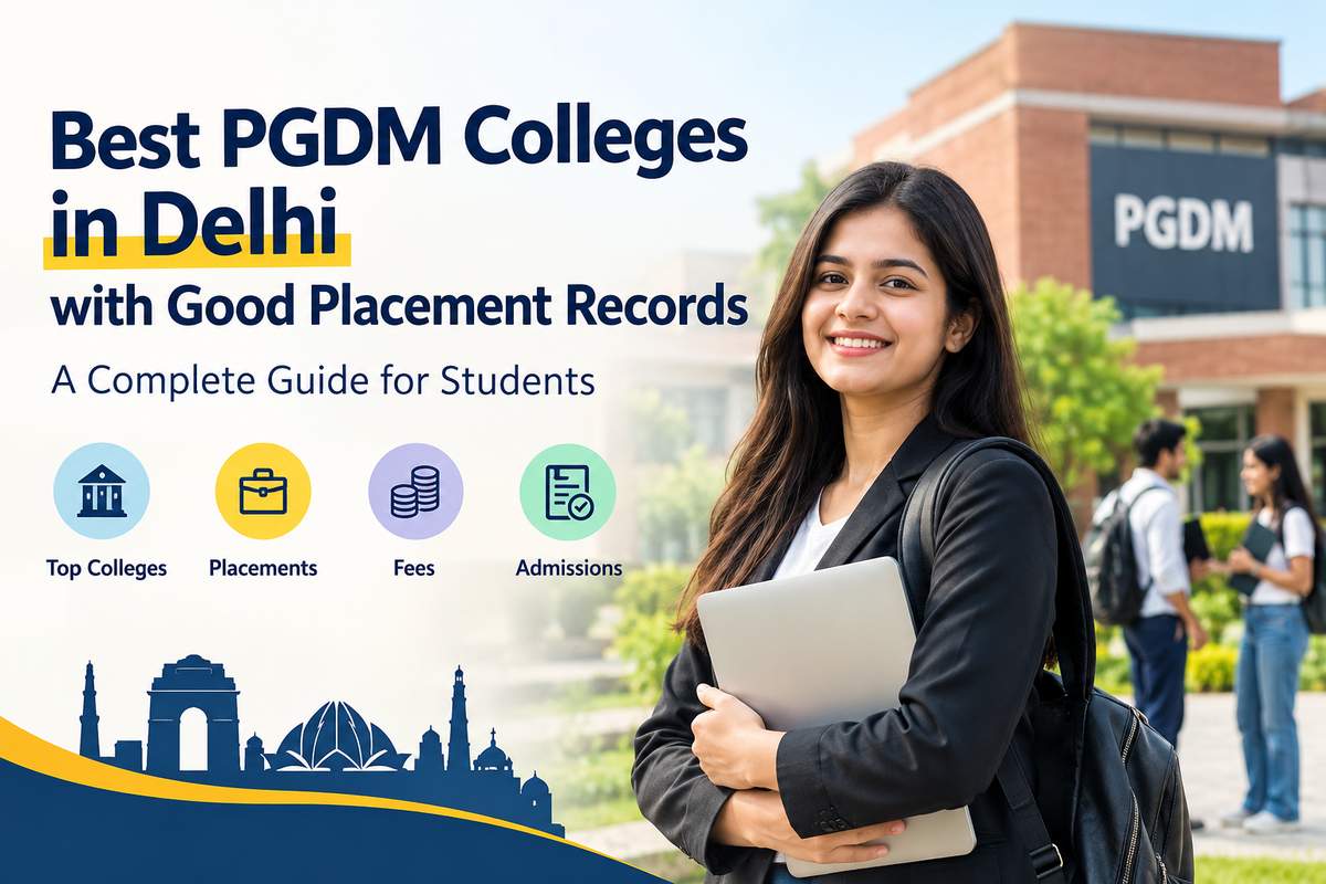 Best PGDM colleges in Delhi with good placement records, fees, and admission opportunities for students.